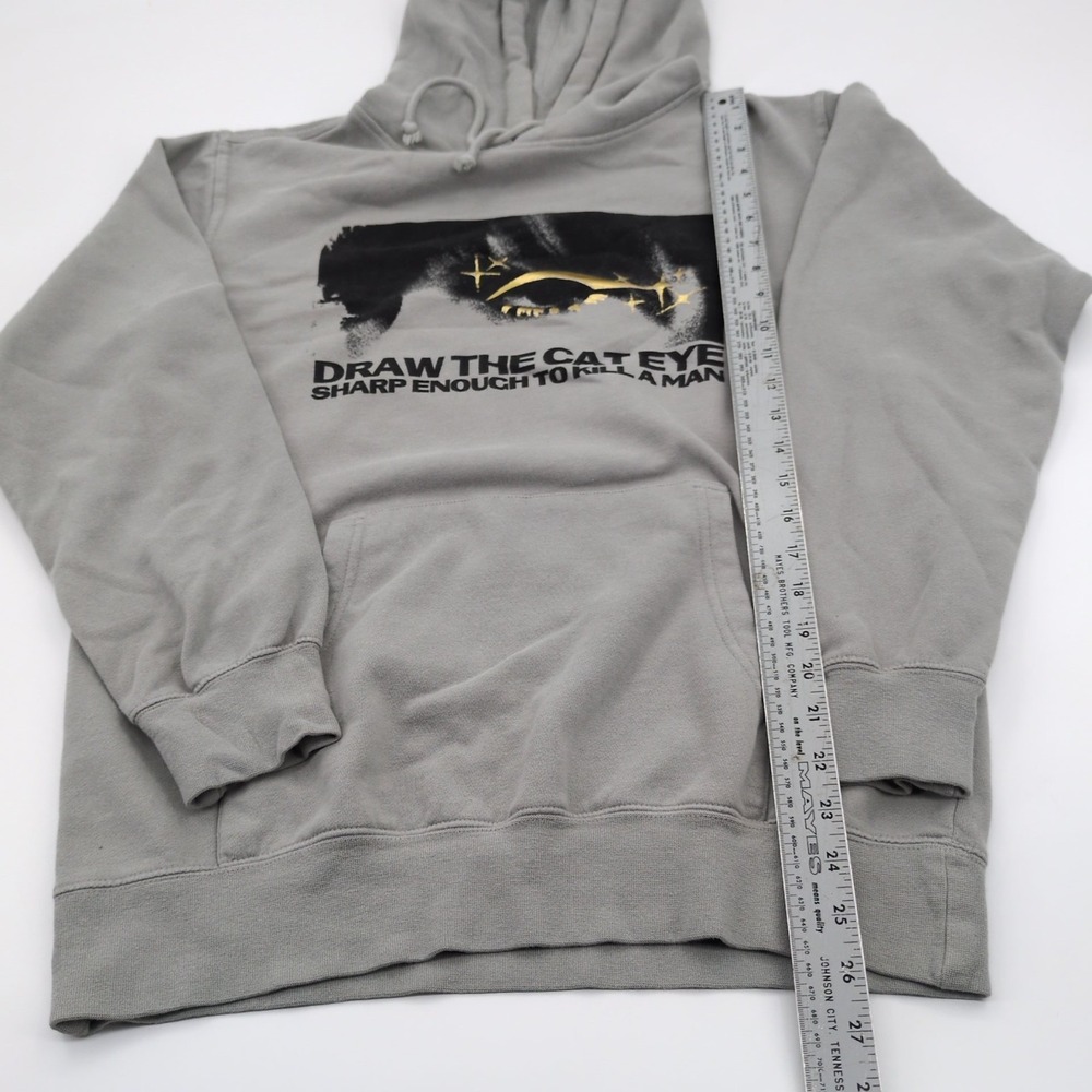 Taylor Swift Midnights Hoodie Sweatshirt Draw the Cat Eye Lyrics Official Gray - Picture 5 of 6